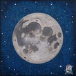 Une pleine lune sur un ciel étoilé abstrait